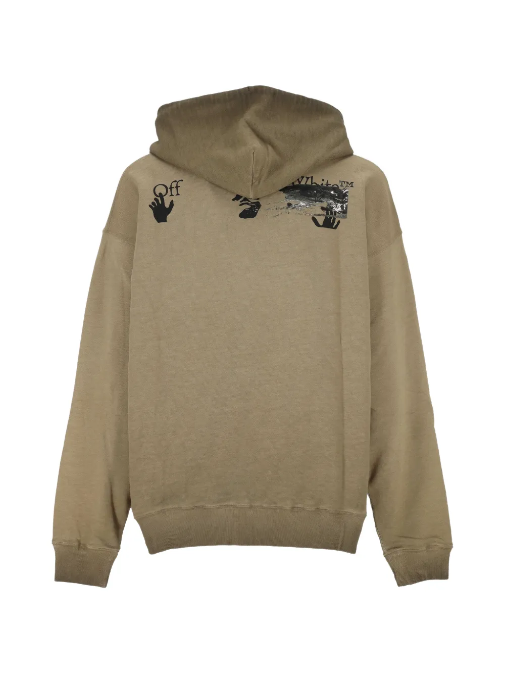 Off-White Hoodie met print Beige