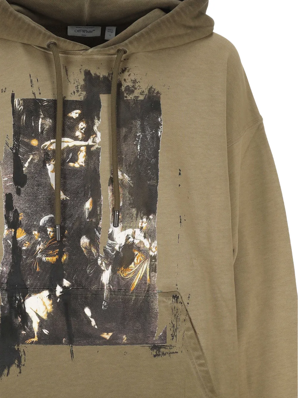 Off-White Hoodie met print Beige