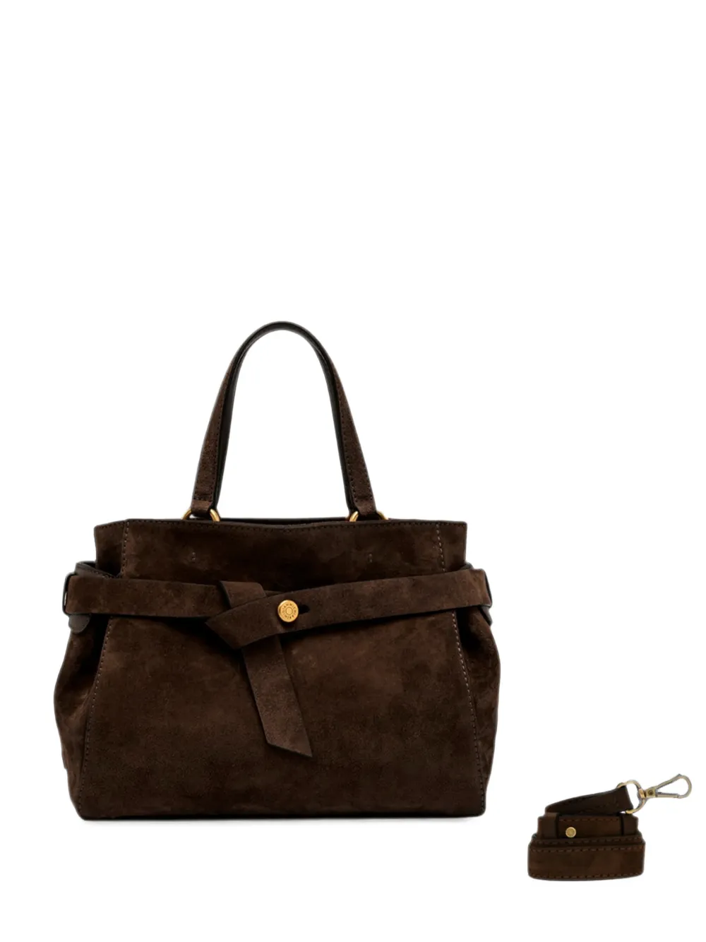 GIANNI CHIARINI medium Miranda suede buckled tote bag