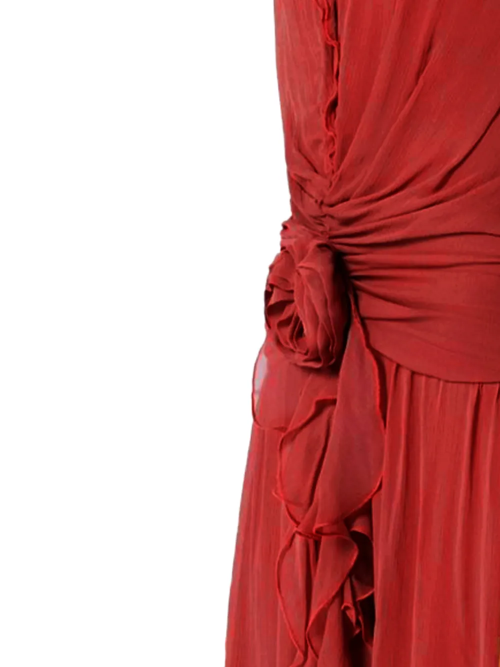 Blumarine ruffled rosette-detail maxi dress Rood