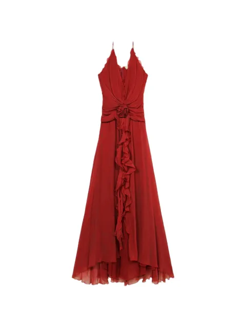 Blumarine ruffled rosette-detail maxi dress