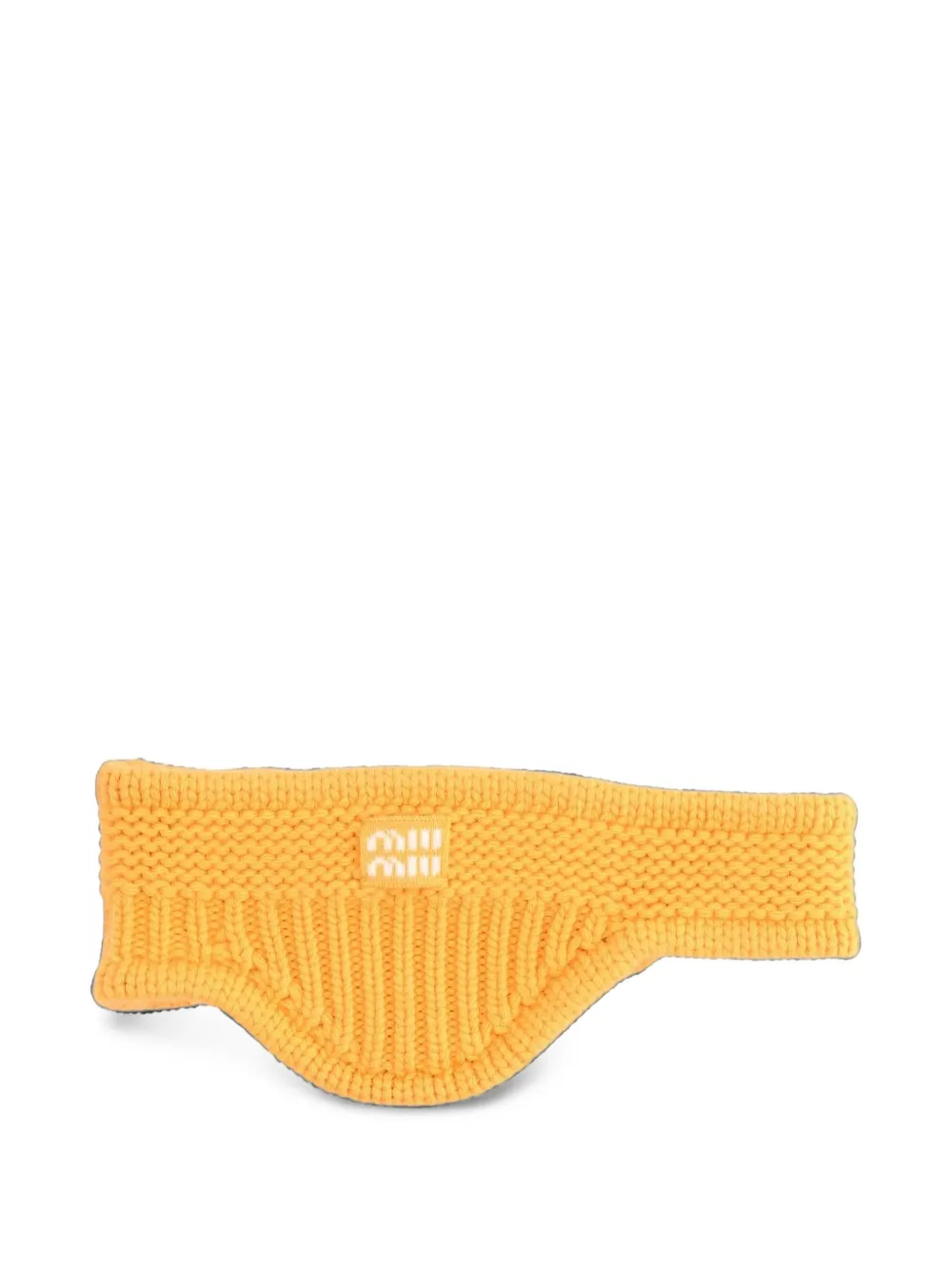 Miu Miu wool and cashmere headband with ear flaps - Gelb