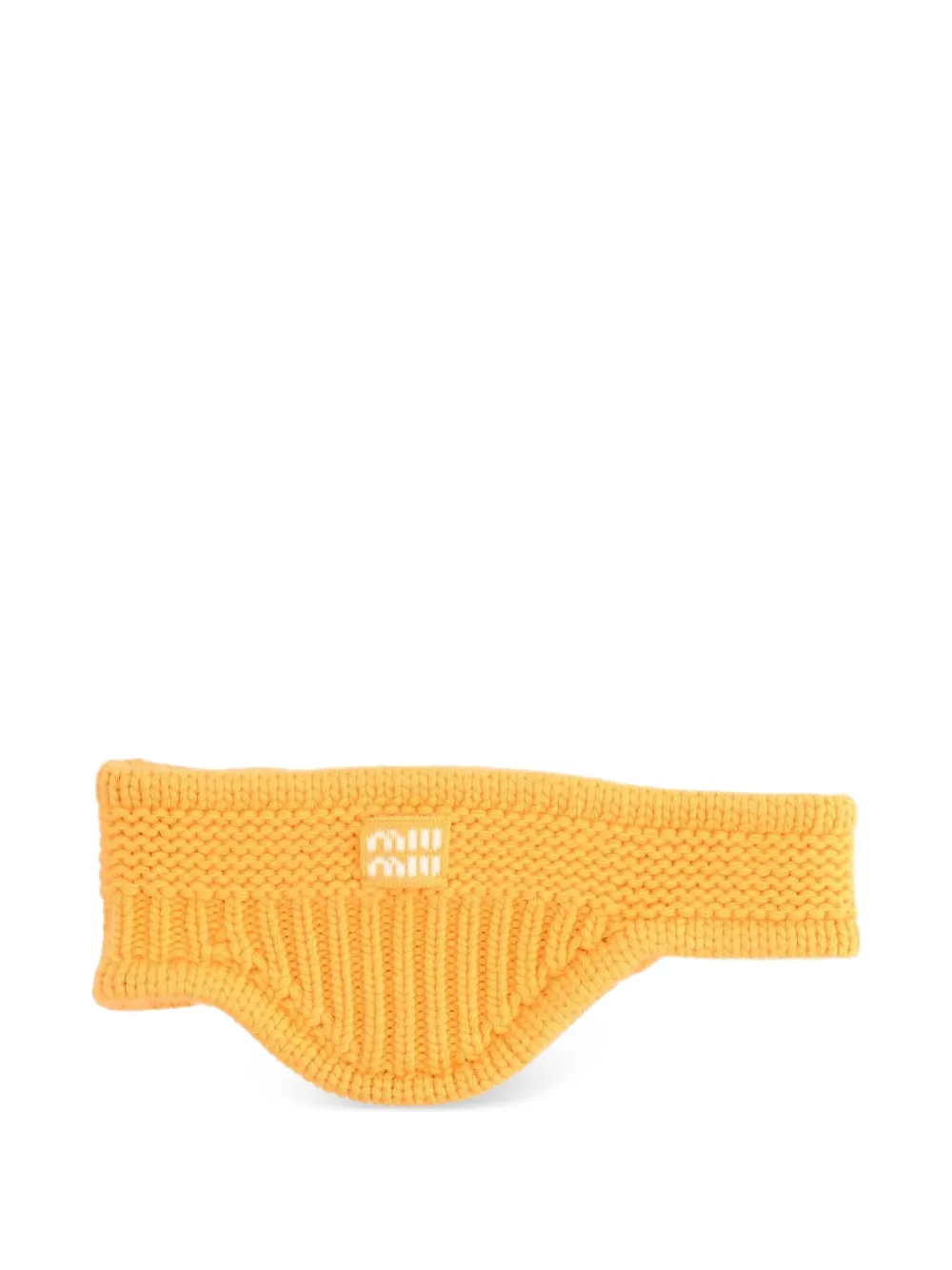 Miu Miu wool and cashmere headband with ear flaps - Giallo