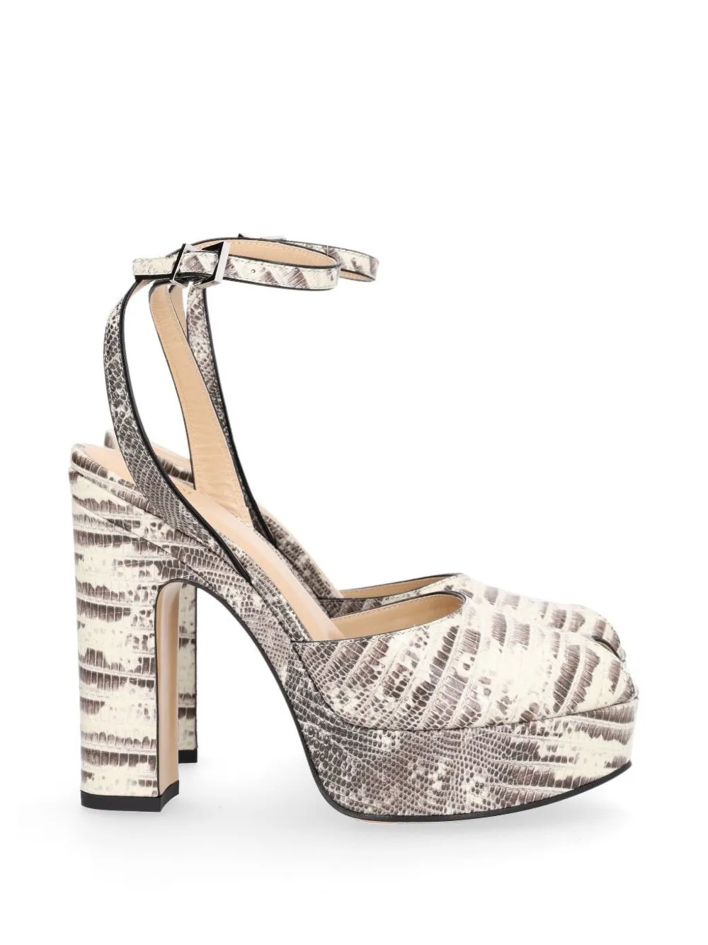FENDI Fendi After 9 lizard-effect platform sandals - Toni neutri