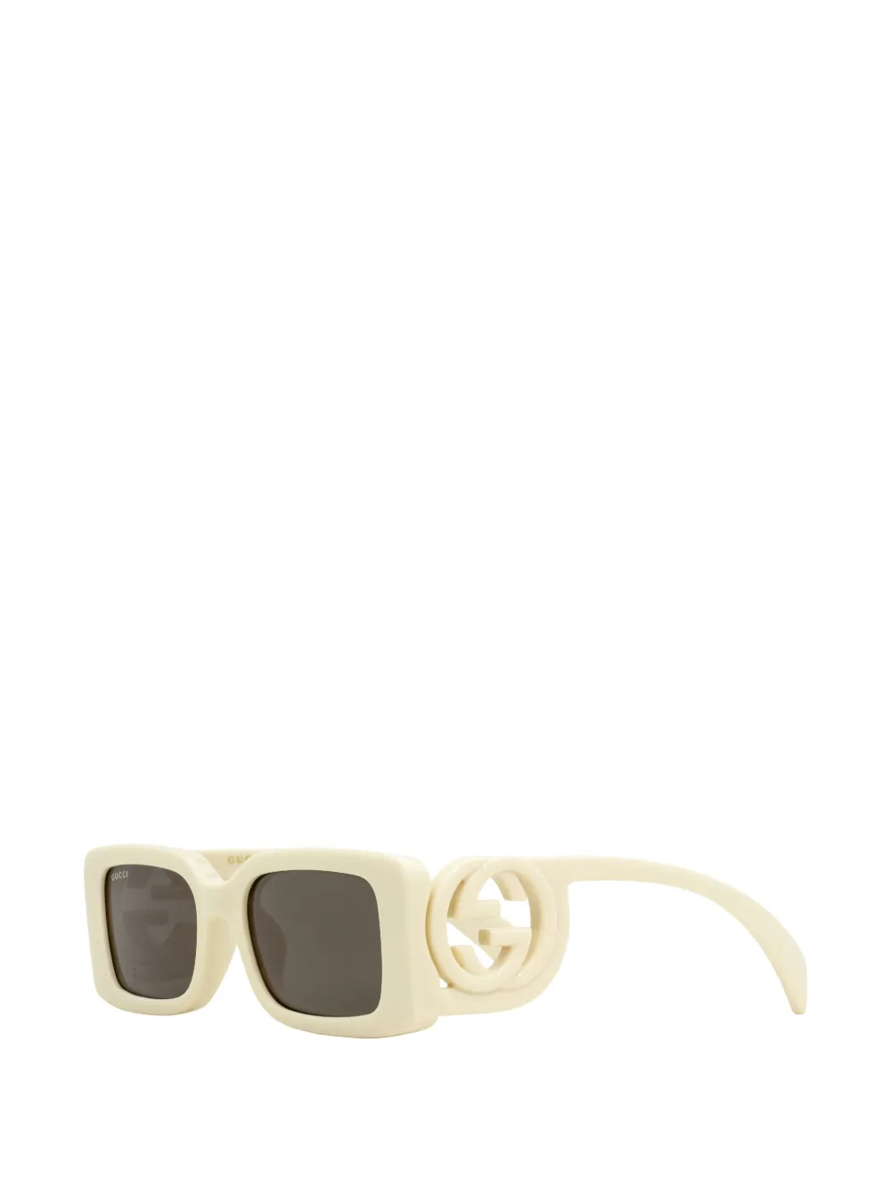 Gucci Eyewear Maxi GG rectangle-frame sunglasses Beige
