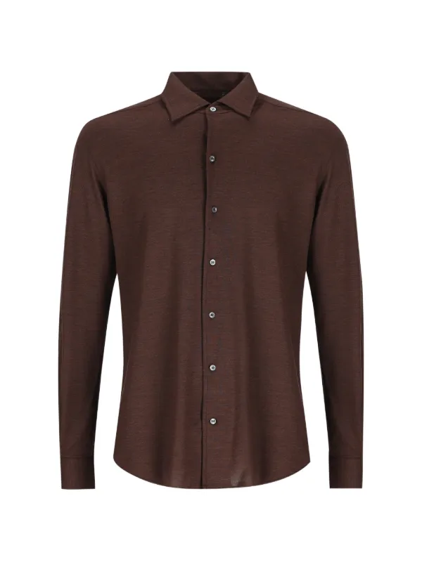 Loro Piana André Piqué-weave Shirt in Brown