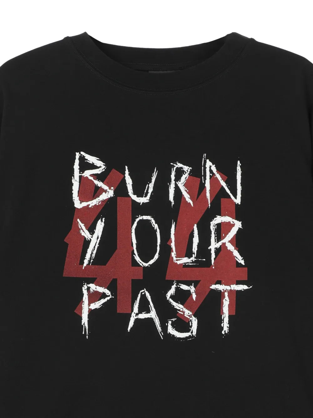 44 LABEL GROUP T-shirt met gelaagde mouwen en grafische print Zwart