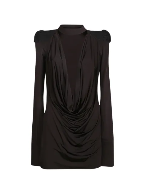 Amen draped epaulette-detail mini dress