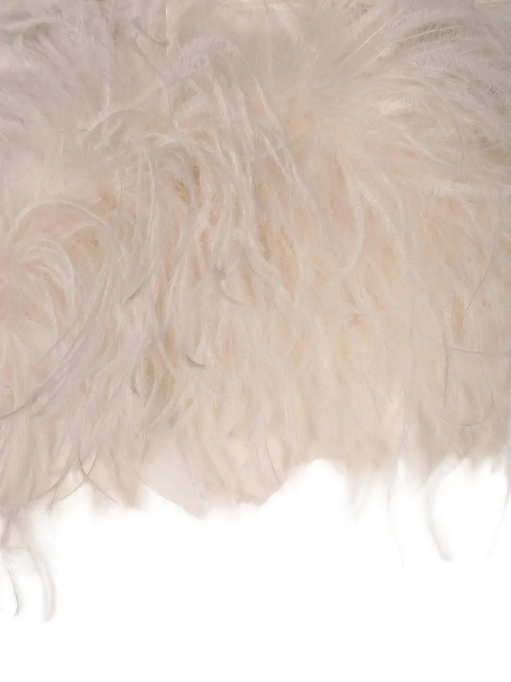 P.A.R.O.S.H. Mini-jurk met veren afwerking en open schouders Beige