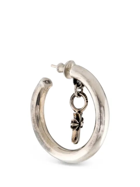 Chrome Hearts Baby Fat cross drop hoop earrings