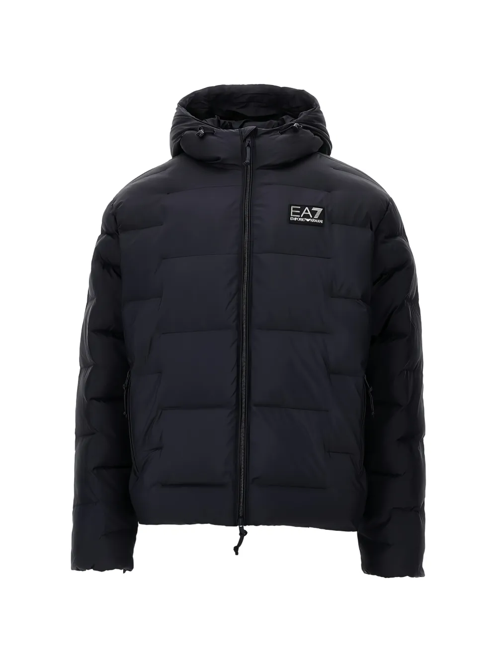 Ea7 Emporio Armani logo-patch quilted jacket - Schwarz