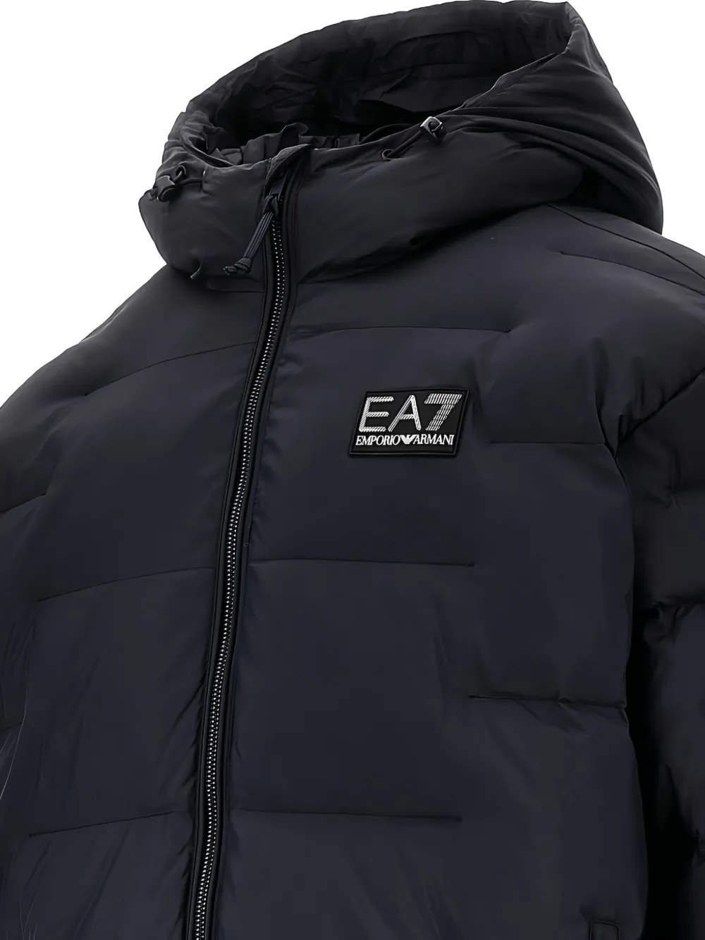 Ea7 Emporio Armani Gewatteerd jack met logopatch Zwart