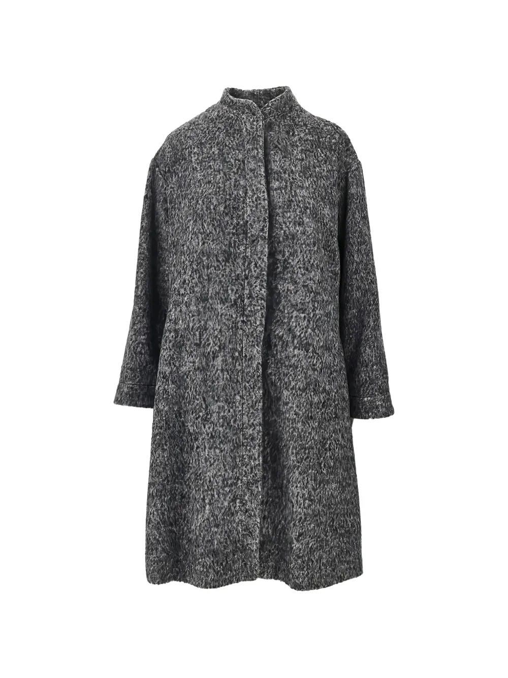 Emporio Armani manteau chiné à fermeture dissimulée - Gris Emporio Armani manteau chiné à fermeture dissimulée - Gris