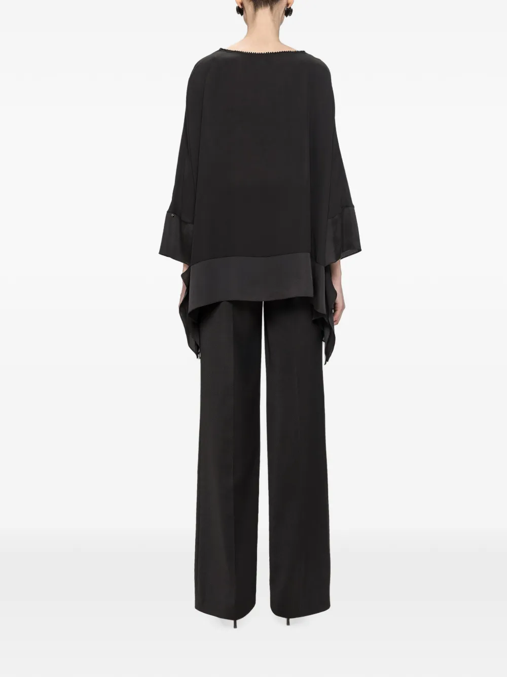 NISSA Verfraaide chiffon top Zwart