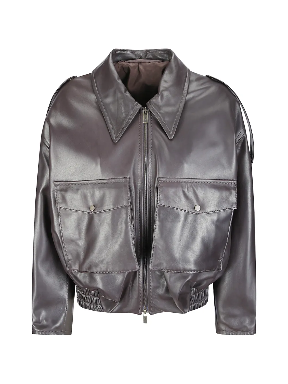 Salvatore Santoro leather oversized jacket - Marrone