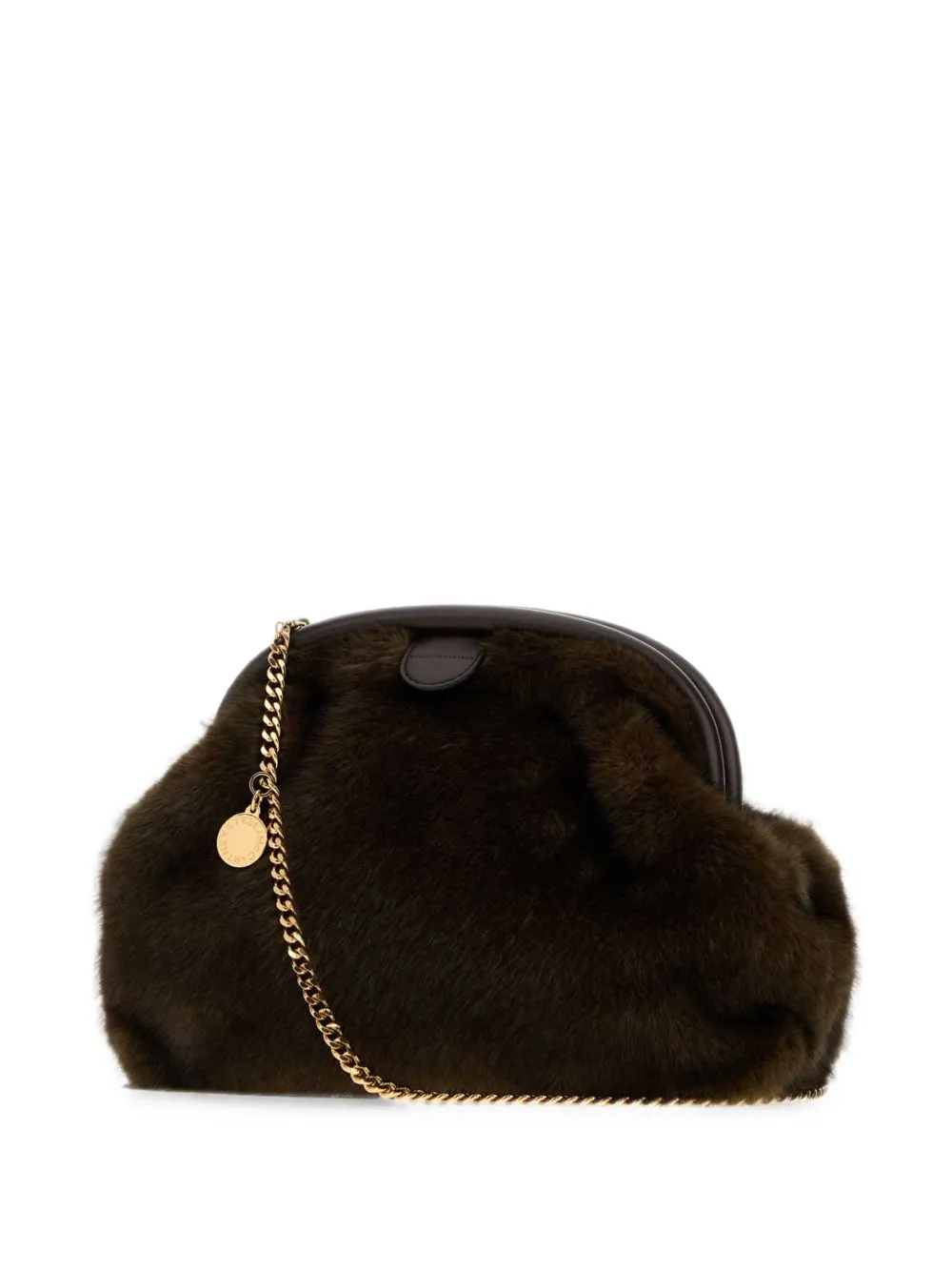 Stella McCartney Falabella faux-fur clutch bag Bruin