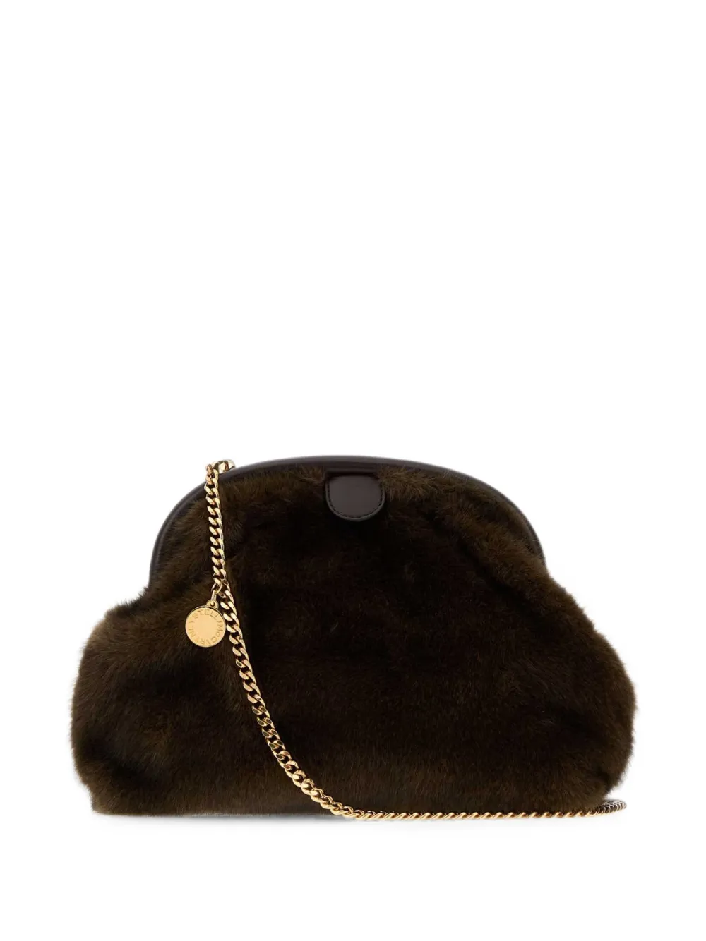 Stella McCartney Falabella faux-fur clutch bag Bruin