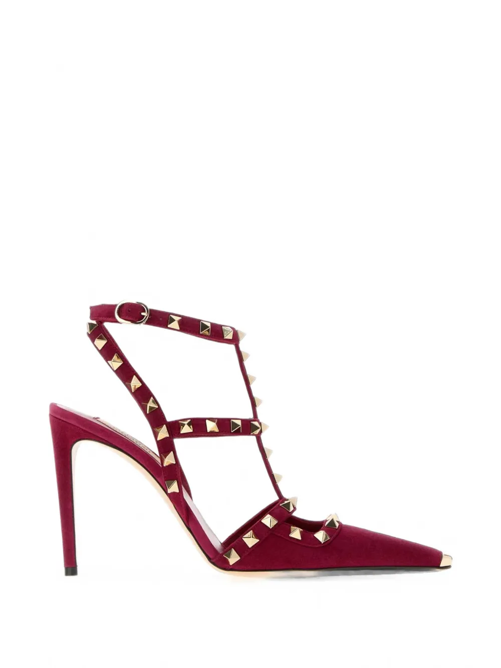 Valentino Garavani Rockstud suede pumps 100mm - Rouge