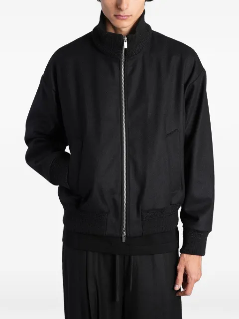 Barena zip-up ribbed-trim bomber jacket