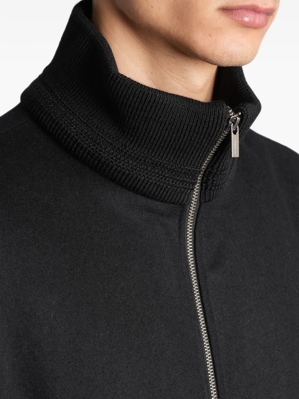 Barena zip-up ribbed-trim bomber jacket Zwart