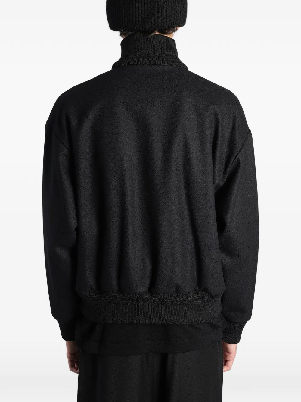 Barena zip-up ribbed-trim bomber jacket Zwart