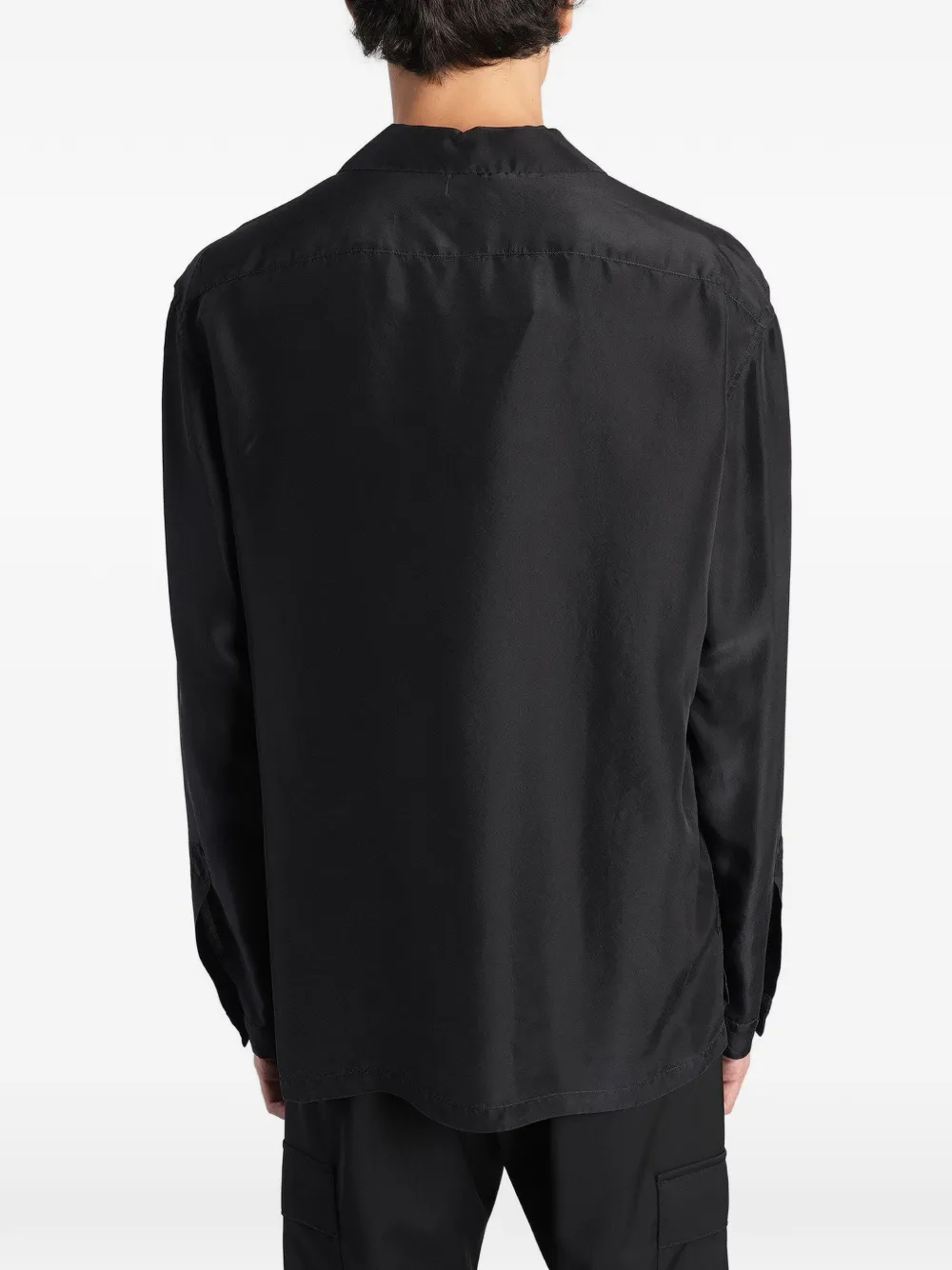 Barena Genga button-placket long-sleeve shirt Zwart
