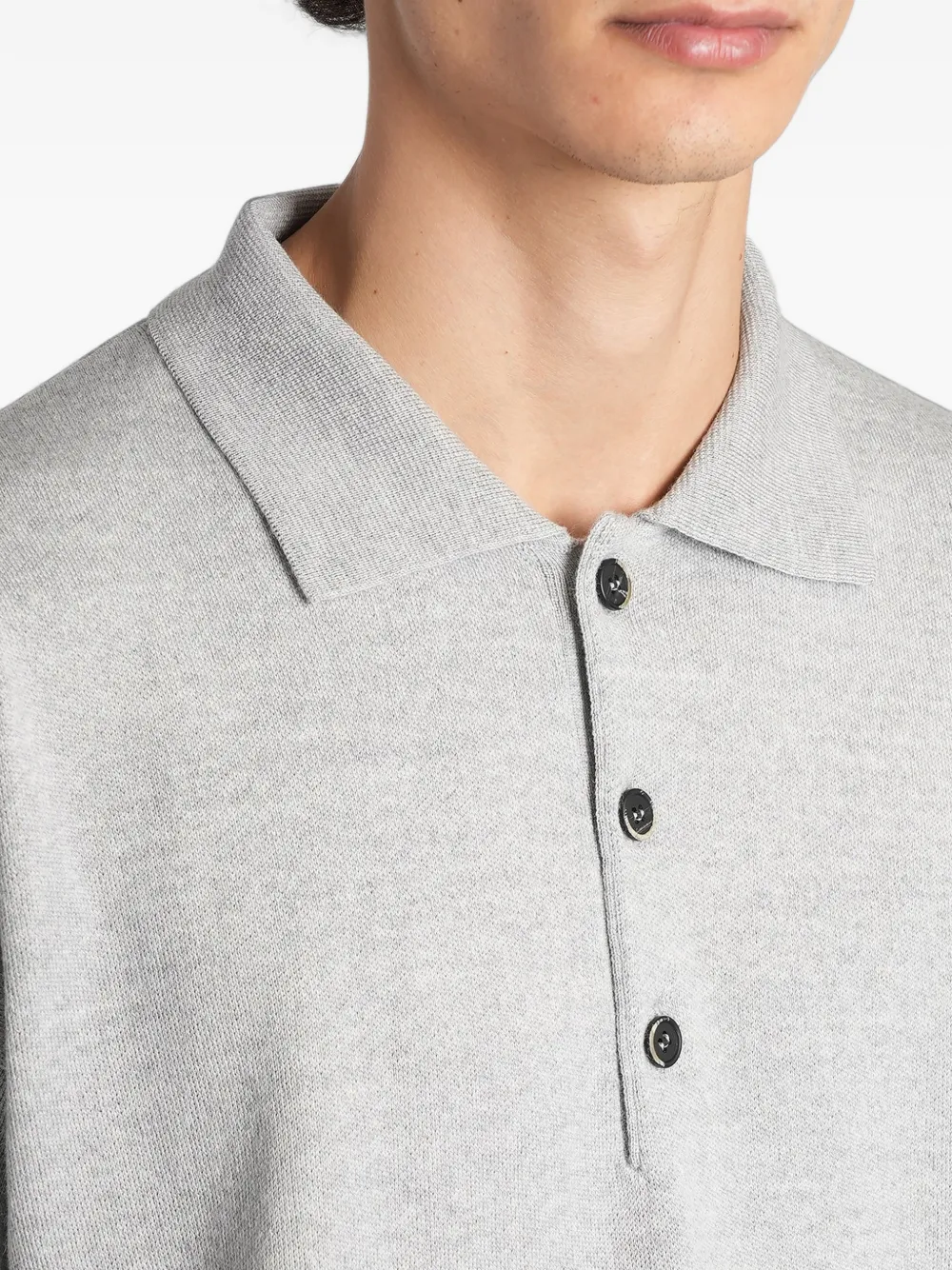 Barena Rasa short-sleeve knitted polo shirt Grijs