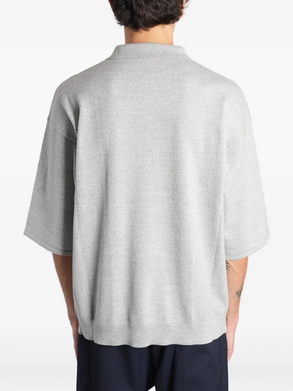 Barena Rasa short-sleeve knitted polo shirt Grijs
