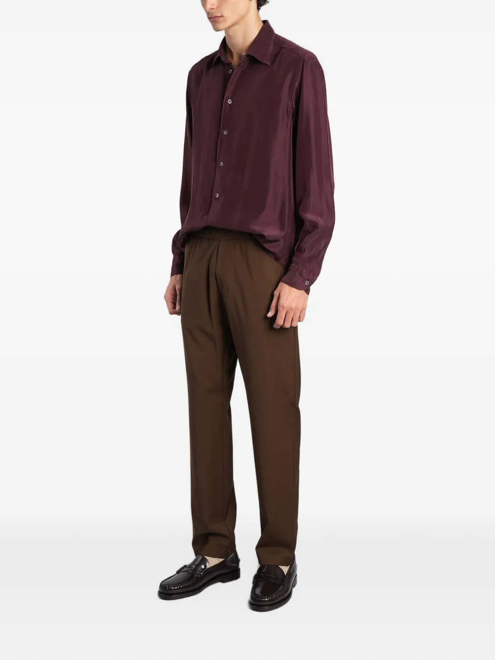 Barena Bativoga elasticated-waist patch-pocket trousers Bruin