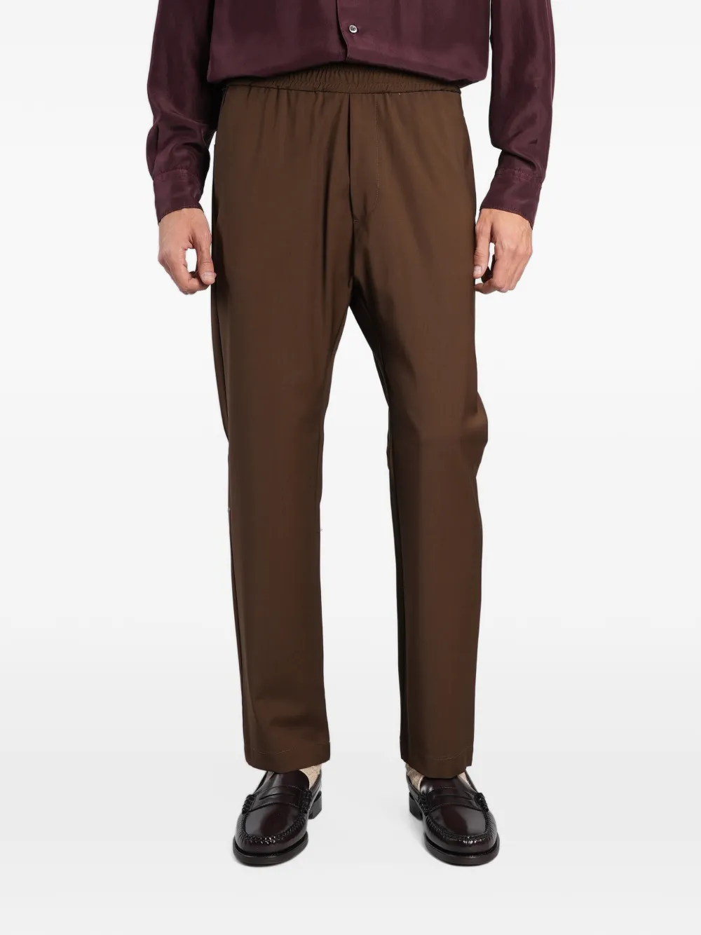 Barena Bativoga elasticated-waist patch-pocket trousers Bruin