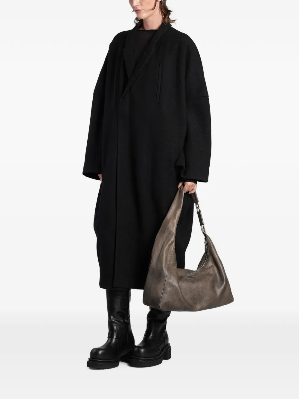 Rick Owens Jas met sjaalkraag Zwart
