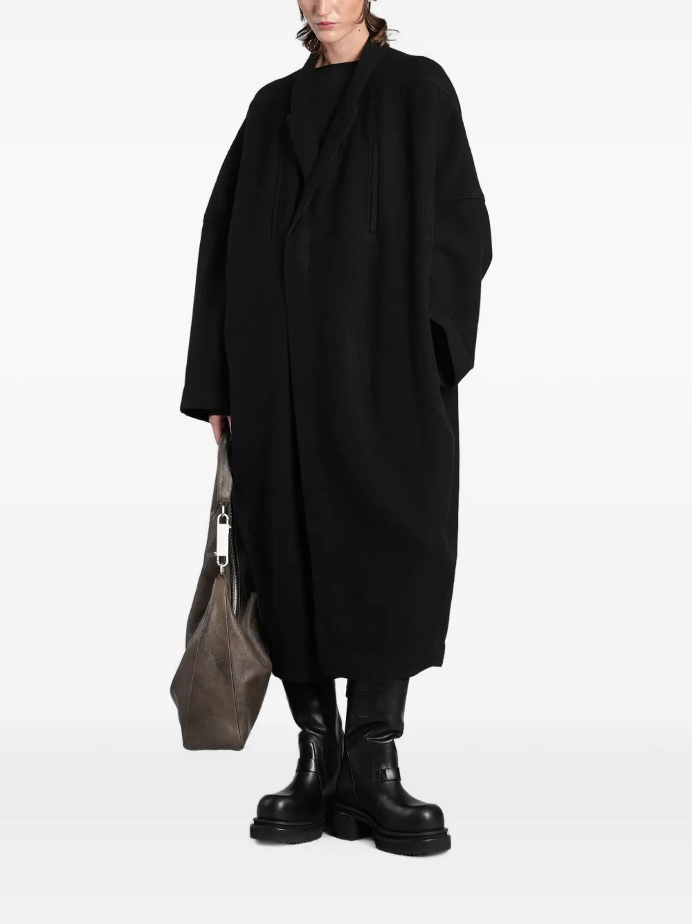 Rick Owens Jas met sjaalkraag Zwart
