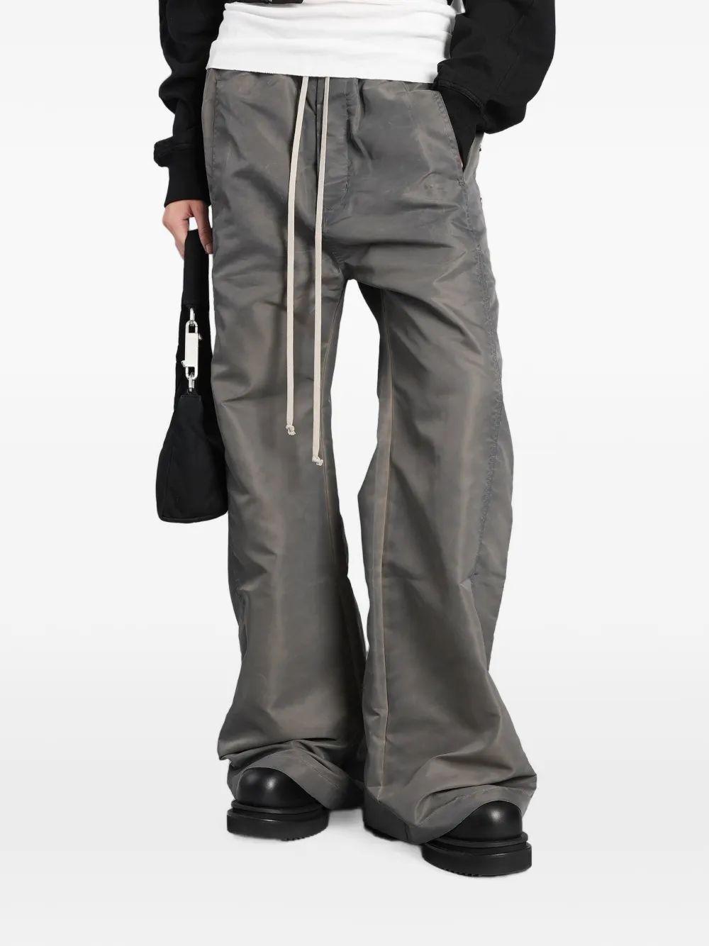 Rick Owens DRKSHDW press-stud drawstring wide-leg trousers - Gris Rick Owens DRKSHDW press-stud drawstring wide-leg trousers - Gris