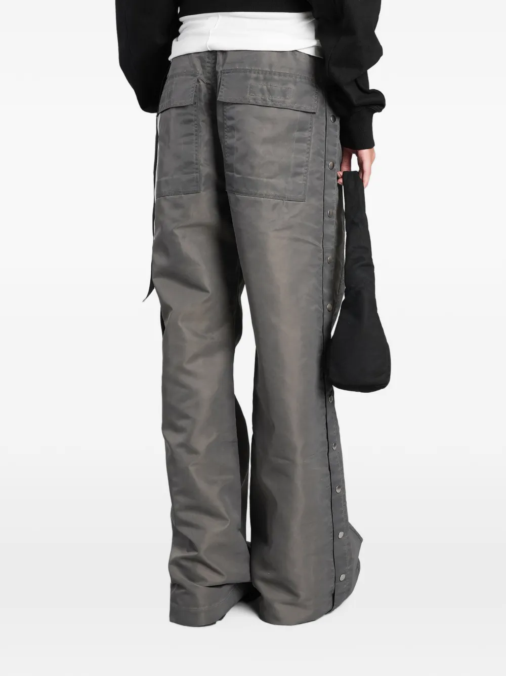 Rick Owens DRKSHDW Broek met wijde pijpen drukknopen en trekkoord Grijs