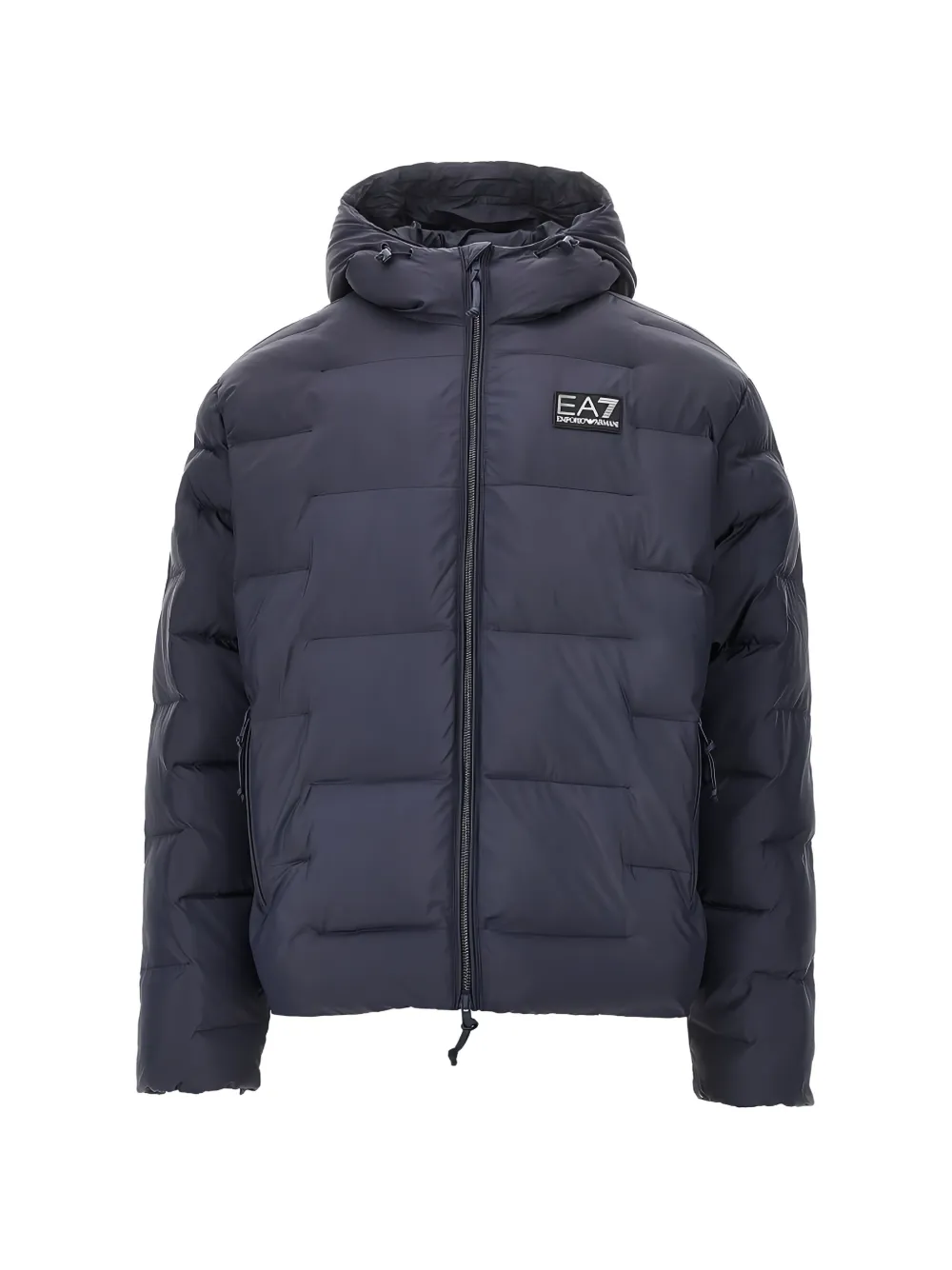Ea7 Emporio Armani logo-patch quilted jacket - Blu