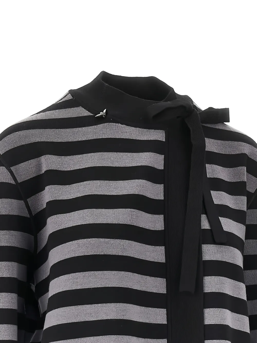 Emporio Armani striped self-tie cardigan Zwart
