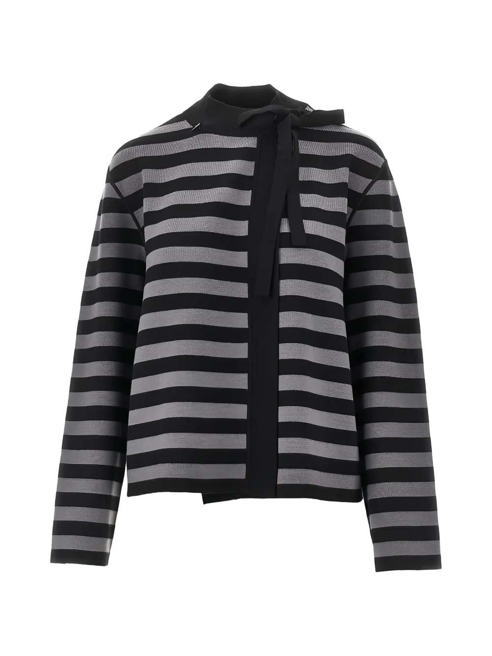 Emporio Armani striped self-tie cardigan - Black