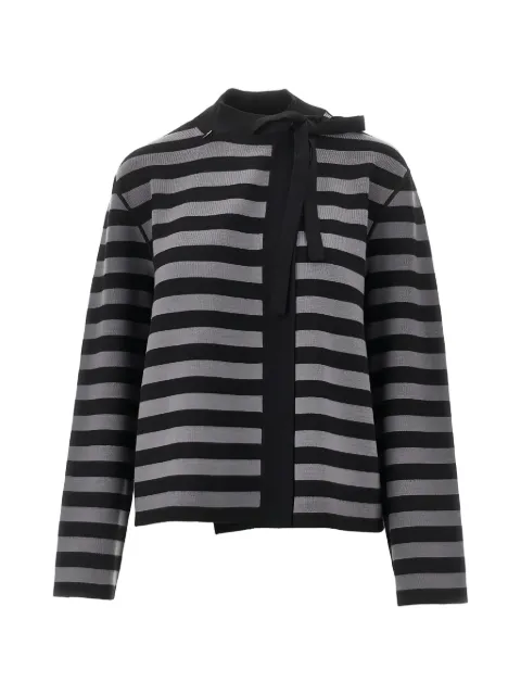 Emporio Armani striped self-tie cardigan