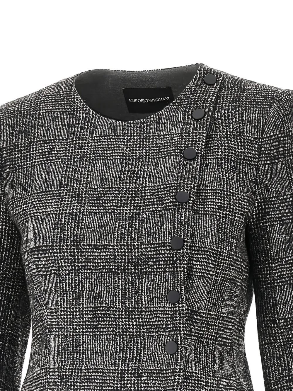 Emporio Armani Prince of Wales check button-up blazer Grijs