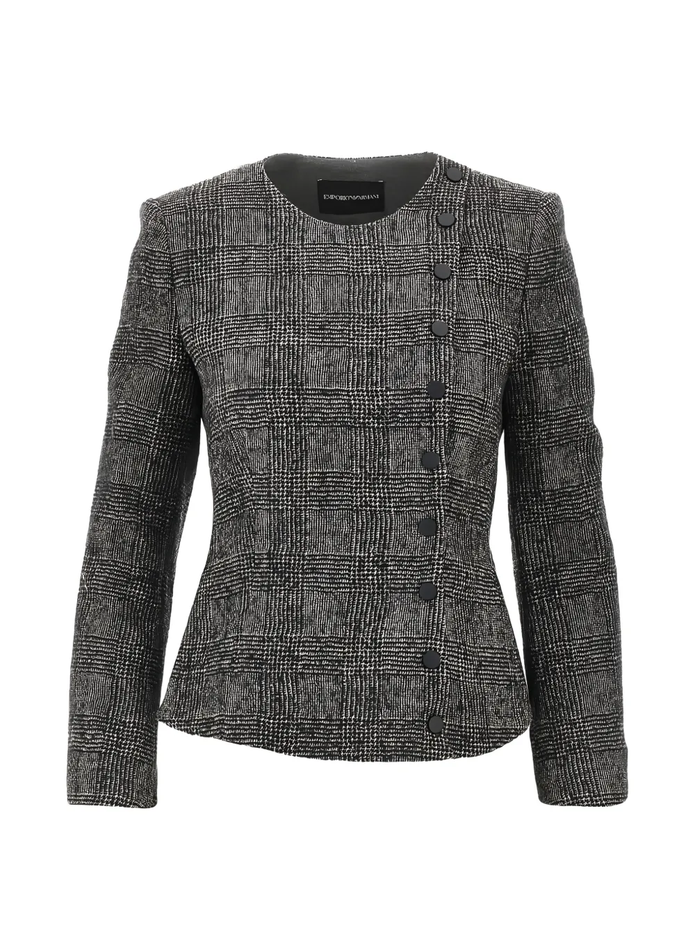 Emporio Armani Prince of Wales check button-up blazer - Grey