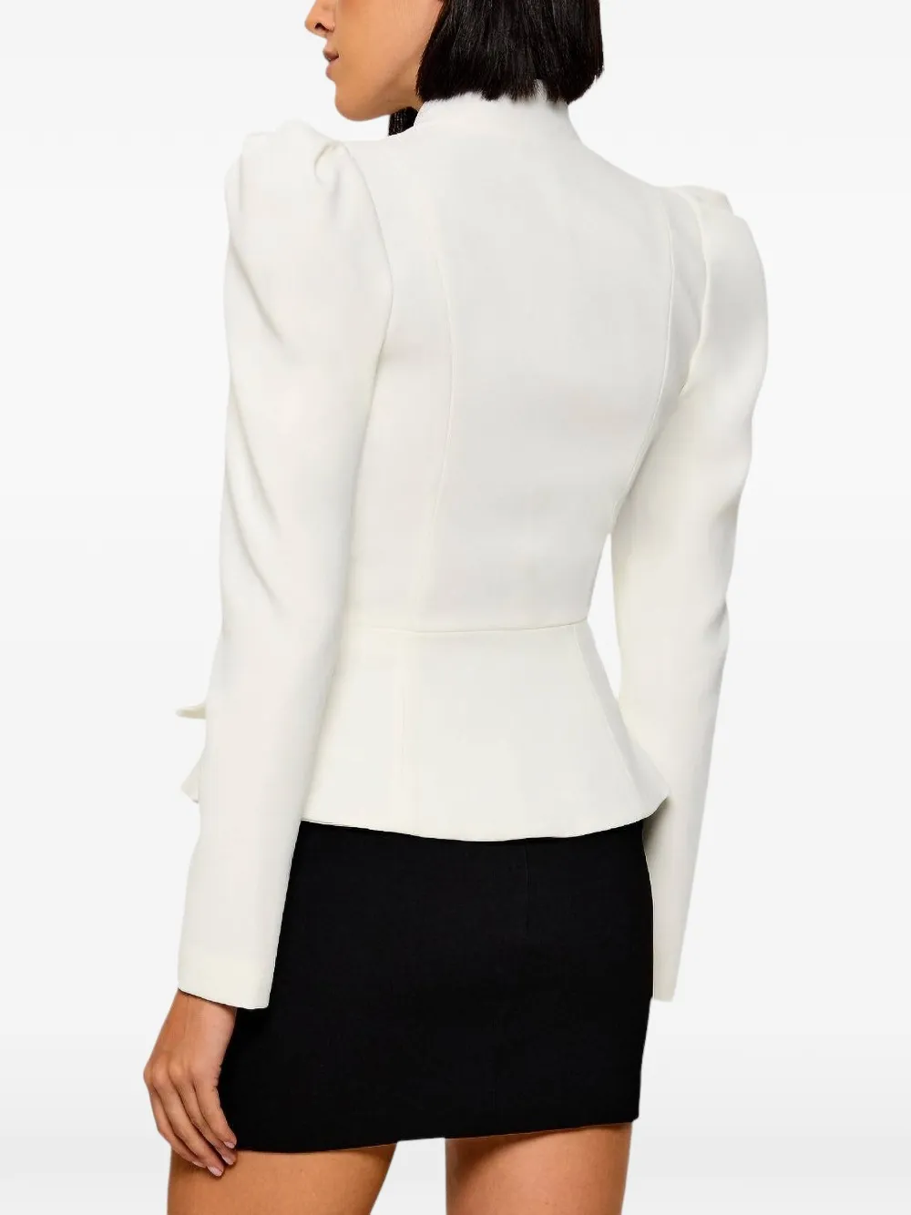 Elisabetta Franchi Lichtgewicht crêpe jack met strik Beige
