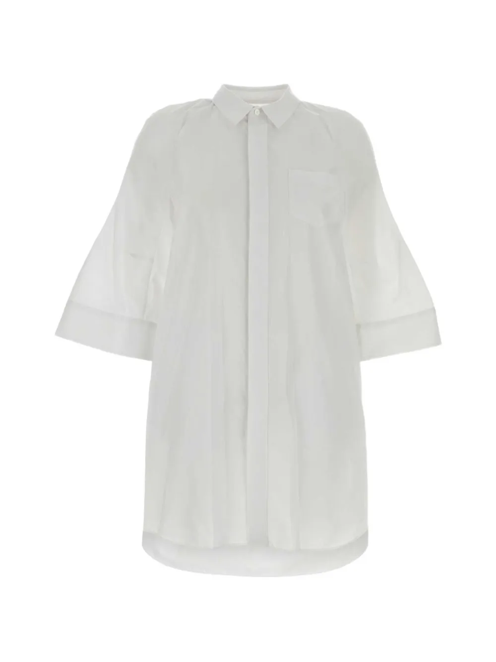 sacai concealed-placket poplin shirt mini dress - Blanc sacai concealed-placket poplin shirt mini dress - Blanc
