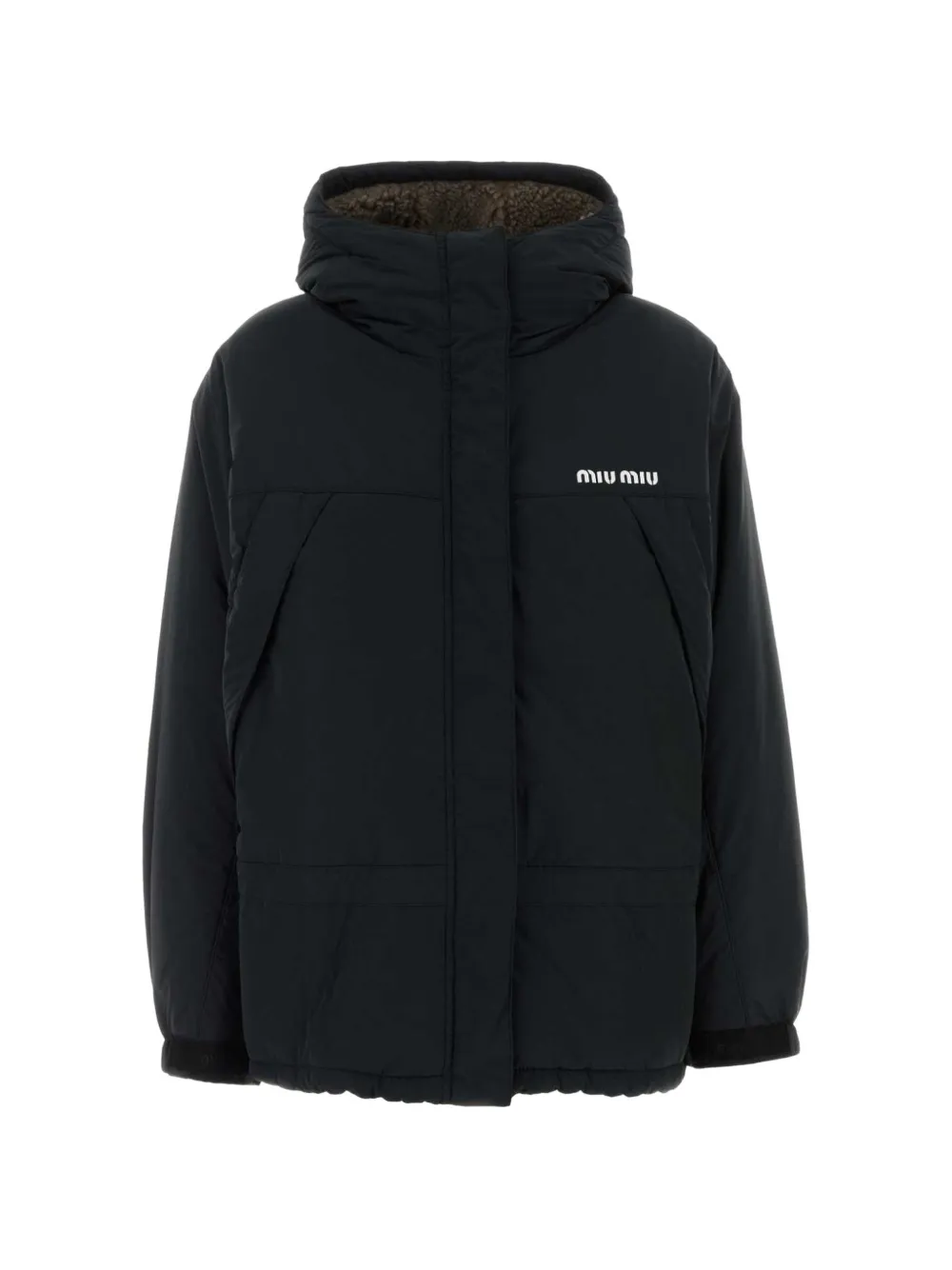 Miu Miu pongé down jacket - Nero