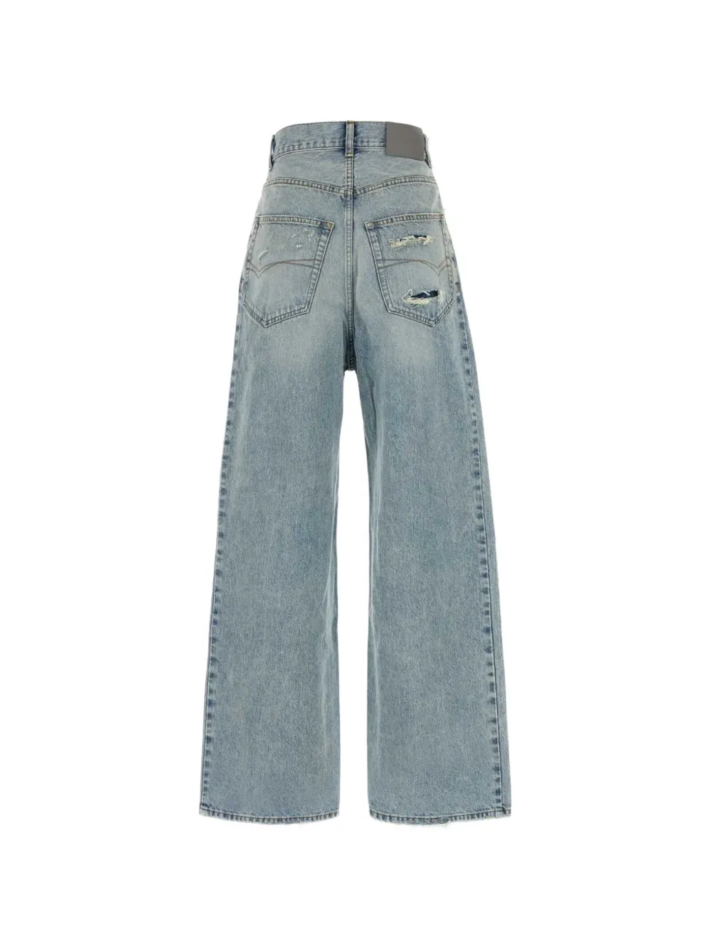Balenciaga distressed wide-leg jeans Blauw