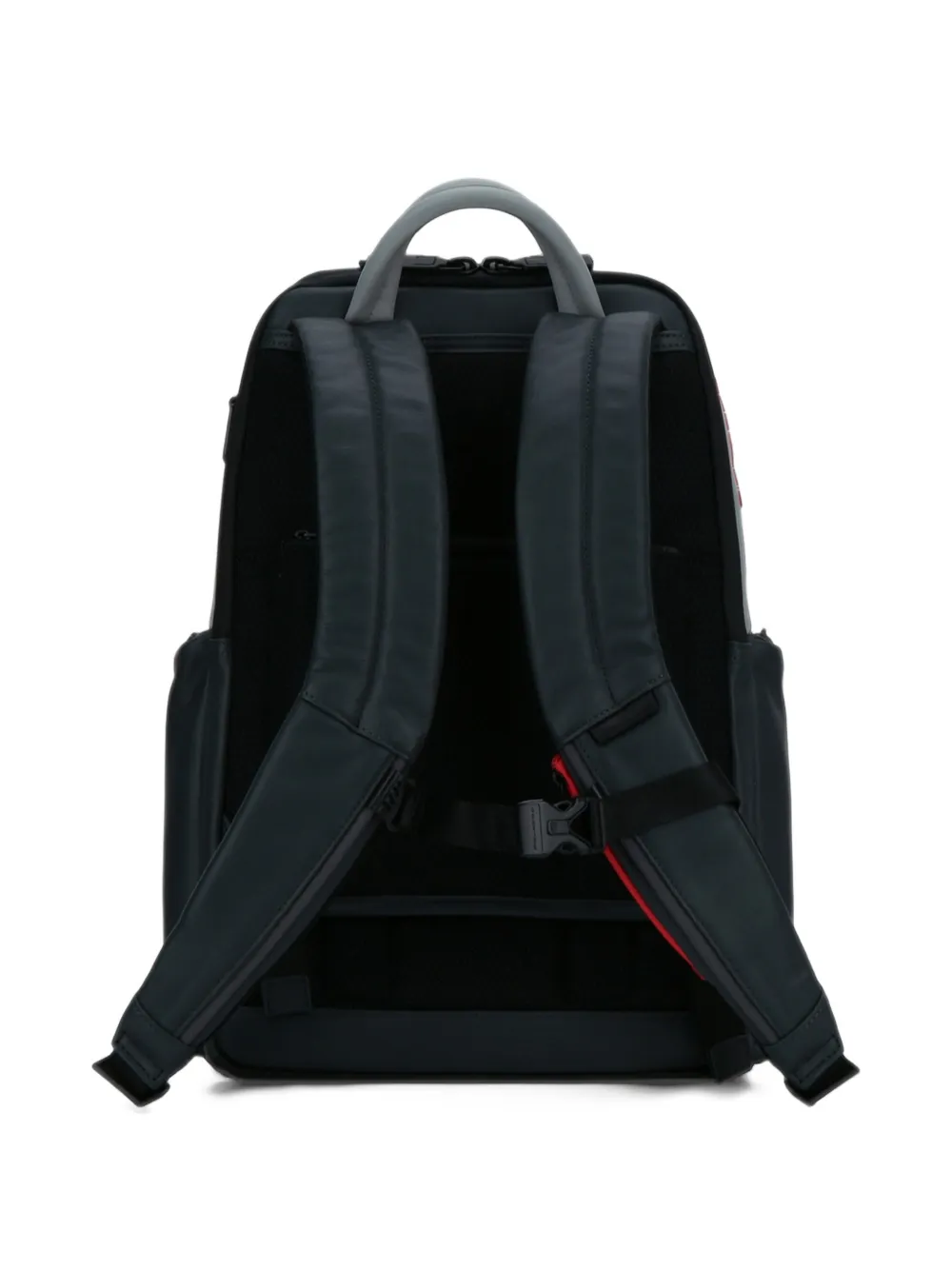 PIQUADRO logo-print leather backpack Groen
