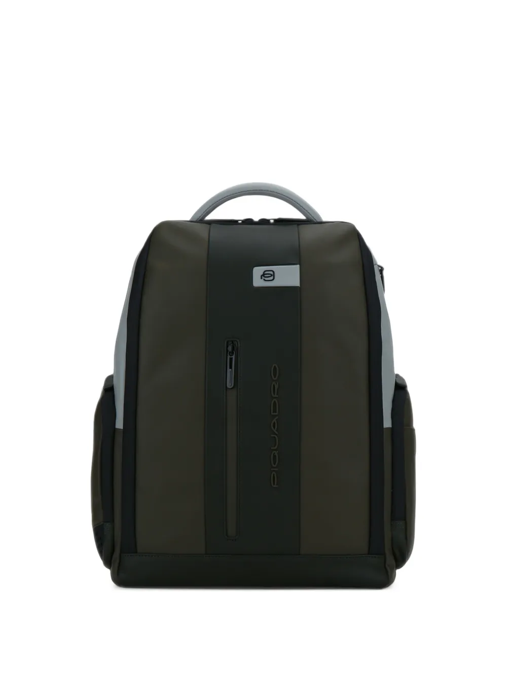 PIQUADRO logo-print leather backpack - Grün