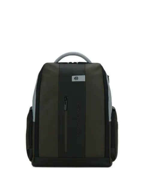 PIQUADRO logo-print leather backpack