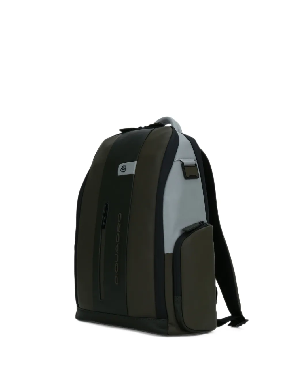 PIQUADRO logo-print leather backpack - Grün