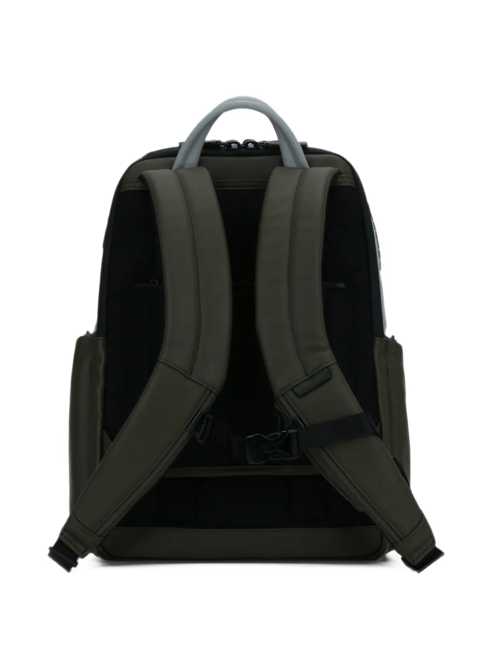 PIQUADRO logo-print leather backpack Groen