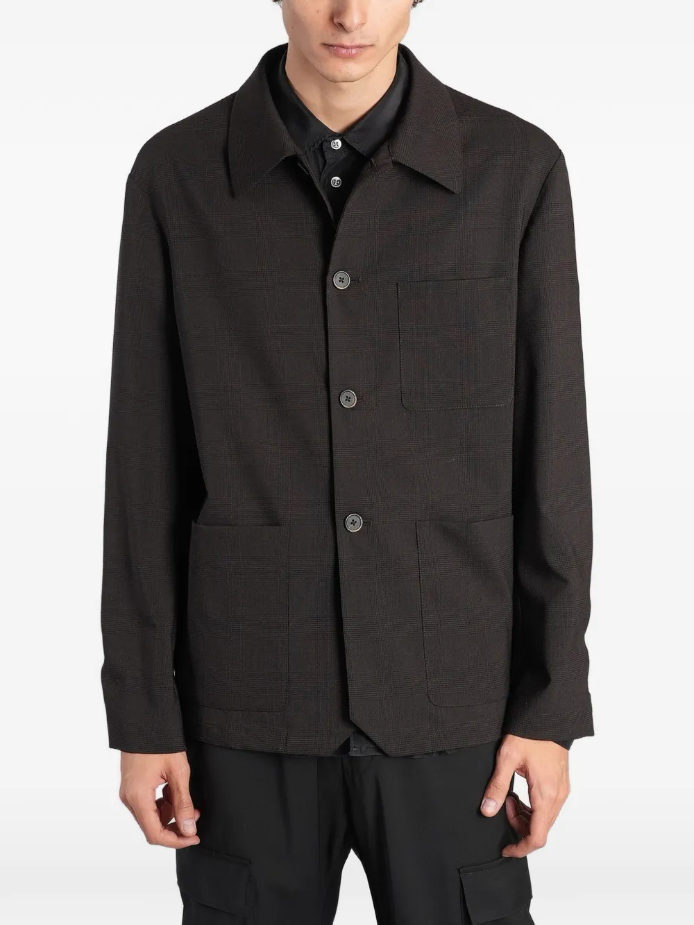 Barena check-pattern patch-pocket shirt jacket - Marrone